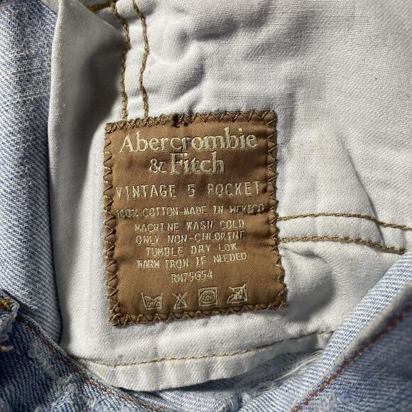 Vintage ABERCROMBIE & FITCH Jeans Flare Low Rise Distressed Y2K 90s Womens 10R - Picture 11 of 13